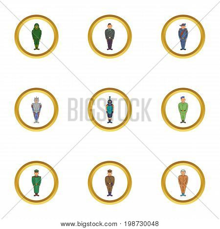 Military country icon set. Cartoon set of 9 military country vector icons for web isolated on white background