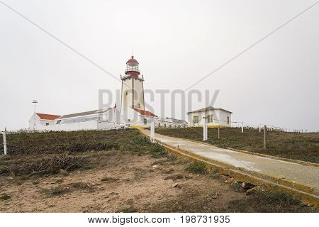 Berlenga Island lighthouse in the top of the island In Peniche Portugal