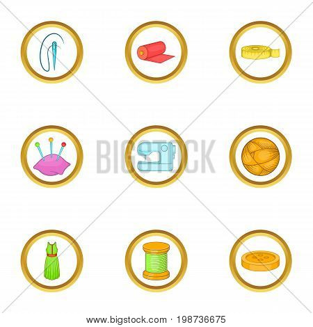 Tailor icons set. Cartoon set of 9 tailor vector icons for web isolated on white background