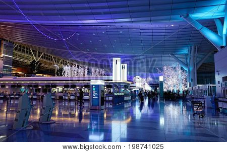 Interior Of Haneda Airport In Tokyo, Japan