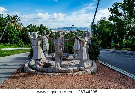 Sardana Dance Statue Parc de Montjuic Barcelona Catalonia Spain - 14 May 2017