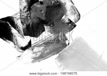 Ice block / An ice cube is a small, roughly cube-shaped piece of ice, conventionally used to cool beverages