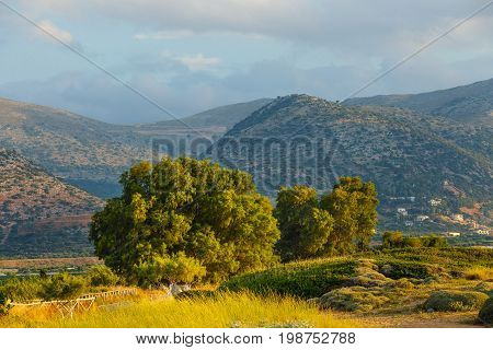 Beautiful Mountain Landscape Of Crete Near Malia, Greece