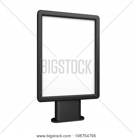 Black blank 3D illustration light box citylight mockup isolated on white.