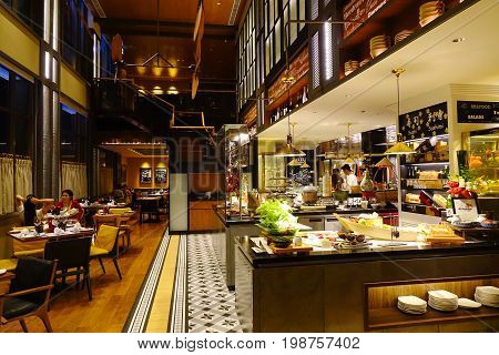 Interior Of Buffet Restaurant In Saigon, Vietnam