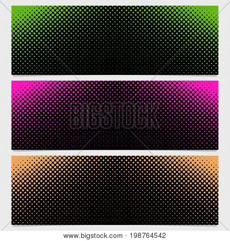 Halftone dot pattern banner design from set - vector illustration from circles in varying sizes