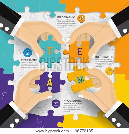 Vector y foto Teamwork Connection (prueba gratis) | Bigstock