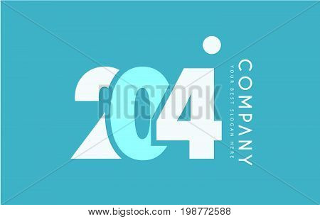 Number 204 Blue White Cyan Logo Icon Design