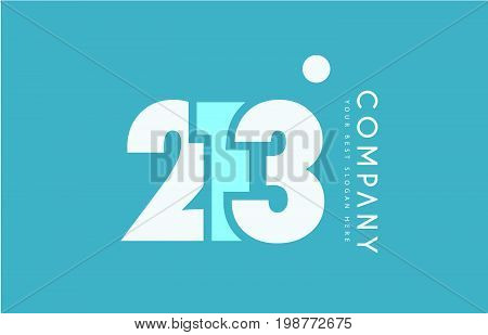Number 213 Blue White Cyan Logo Icon Design