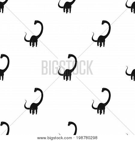 Cute Monster kids logo monster .A green dinosaur in an amusement park. Jurassic Park.Amusement park single icon in black style vector symbol stock web illustration.