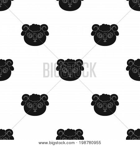 Ram muzzle icon in black design isolated on white background. Animal muzzle symbol stock vector illustration.