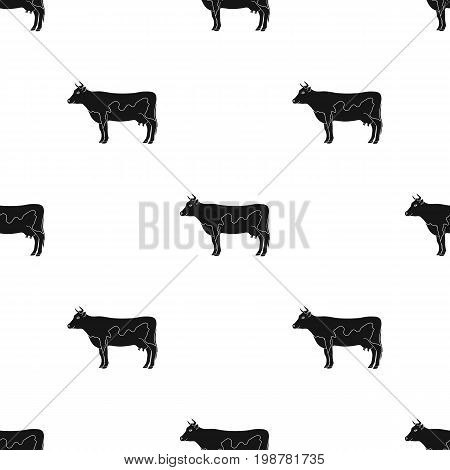 Cow.Animals single icon in black style vector symbol stock illustration .