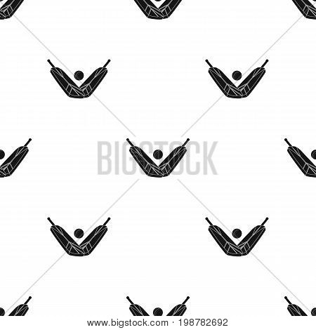 Crossed cricket bats with ball icon in black design isolated on white background. Australia symbol stock vector illustration.