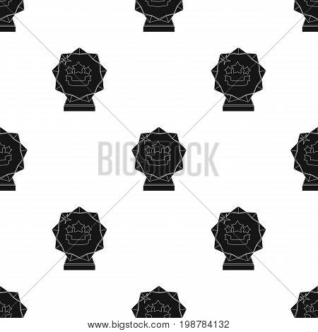 Crystal trophy in the shape of a star.Award for the best song in the talent contest .Awards and trophies single icon in black style vector symbol stock web illustration.