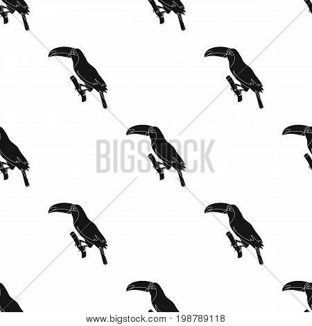 Brazilian toucan icon in black design isolated on white background. Brazil country symbol stock vector illustration.