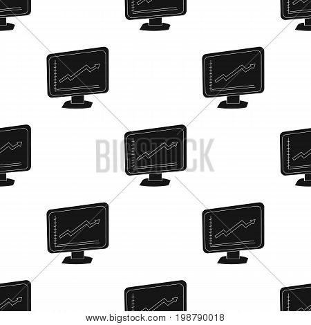 Growing graphic icon in black design isolated on white background. Conference and negetiations symbol stock vector illustration.