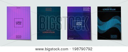 Covers Design Set. Abstract, Minimal, Geometric Pattern.