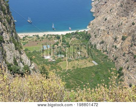 butterfly valley high view canyon fethiye turkey