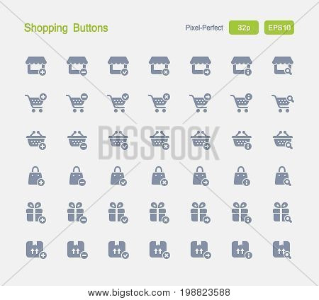 Shopping Buttons - Granite Icons

A set of 28 professional, pixel-perfect vector icons designed on a 32x32 pixel grid and redesigned on a 16x16 pixel grid for very small sizes.