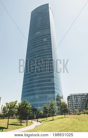 Close-up On The Skyscraper Of The Company Iberdrola