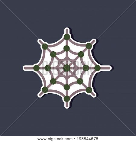 paper sticker on stylish background of spider's web