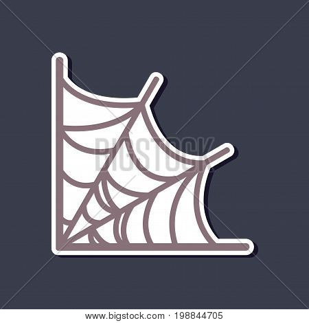 paper sticker on stylish background of spider's web