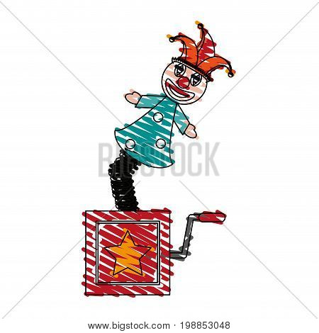 jack in the box toy icon image vector illustration scribble