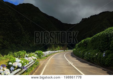 Sete Cidades landscape, Sao Miguel Island, Azores, Europe