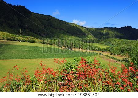 Sete Cidades landscape, Sao Miguel Island, Azores, Europe
