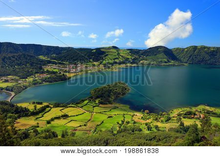 Sete Cidades landscape, Sao Miguel Island, Azores, Europe