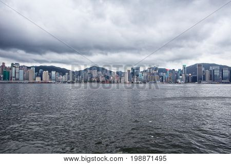 HONG KONG â JULY 17, 2017: Victoria harbour and city in background
