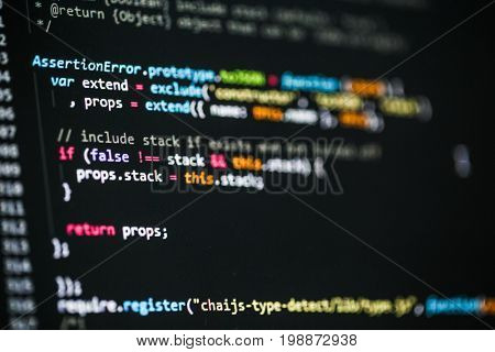 Software developer programming code