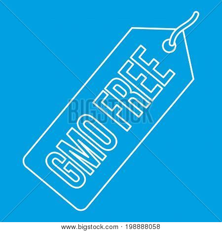 Gmo free label icon blue outline style isolated vector illustration. Thin line sign