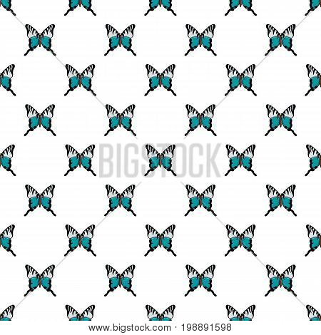 Papilio palinurus butterfly pattern in cartoon style. Seamless pattern vector illustration