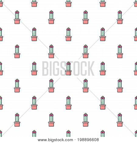 Schlumbergera cactus pattern in cartoon style. Seamless pattern vector illustration