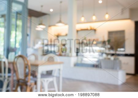 Vintage white bakery house interior stock photo