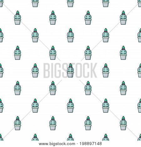 Acanthocalycium cactus pattern in cartoon style. Seamless pattern vector illustration