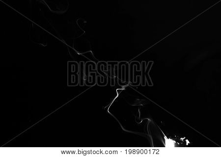 Smoke background / Smoke is a collection of airborne solid and liquid particulates and gases emitted when a material undergoes combustion or pyrolysis