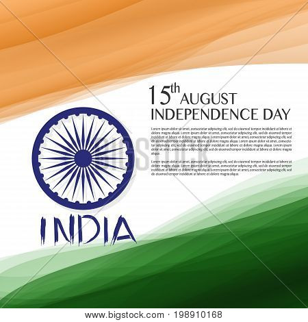 Independence Day of India. 15 th of August. illustration of grungy Indian Flag for Indian Independence Day. vector indian flag made with color strokes in tricolor background illustration