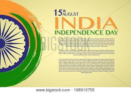 Independence Day of India. 15 th of August. illustration of grungy Indian Flag for Indian Independence Day. vector indian flag made with color strokes in tricolor background illustration