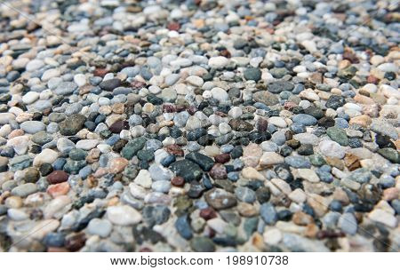 colorful texture of mixed pebble close up