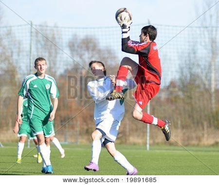 KAPOSVAR, Hongarije - 13 NOVEMBER: Unidentified spelers in actie op de Hongaarse nationale Championsh