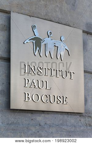 Lyon, France - May 26, 2017: Paul Bocuse institute in Lyon, France. Paul Bocuse Institute is a management and training school for the hotel, catering and culinary arts