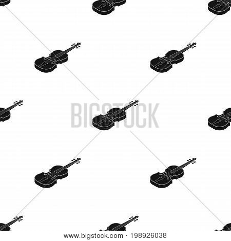 Violin icon in black design isolated on white background. Musical instruments symbol stock vector illustration.
