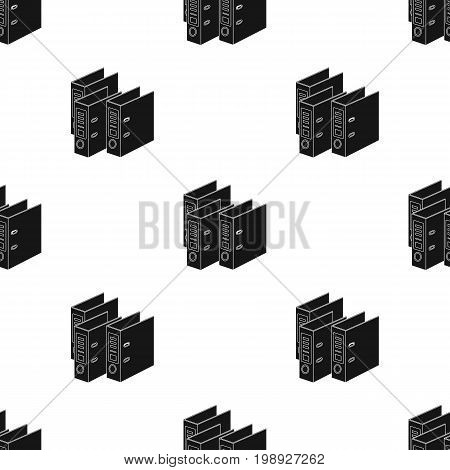 Ring binders icon in black design isolated on white background. Library and bookstore symbol stock vector illustration.