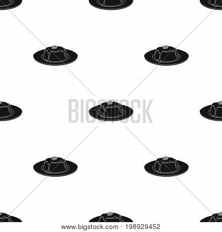 Panna cotta icon in black style isolated on white background. Milk product and sweet symbol vector illustration.