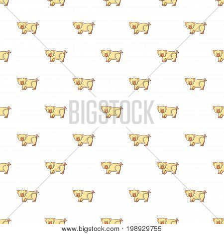 Cute pig pattern in cartoon style. Seamless pattern vector illustration