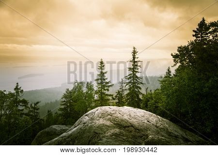 A Beautiful Panorama Of Lake And Forest From Koli National Park Peaks