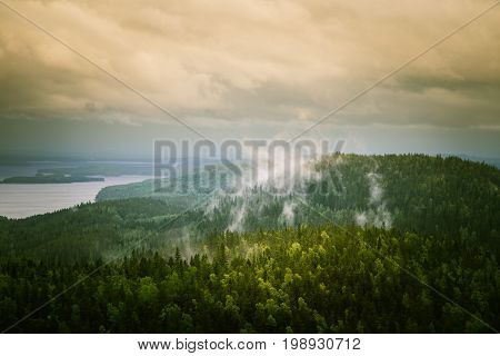A Beautiful Panorama Of Lake And Forest From Koli National Park Peaks