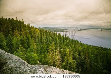 A Beautiful Panorama Of Lake And Forest From Koli National Park Peaks
